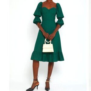 Few Moda OPT Kourtney Emerald Midi Dress Feminine Coquette Cottagecore
